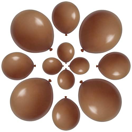 cocodino Dark Brown Balloons Different Sizes 5 Inch 10 Inch 18 Inch Mocha Coffee Balloons Boho Party Decorations Gender Neutral Woodland Baby Shower Decorations 87 Pcs - Image 1