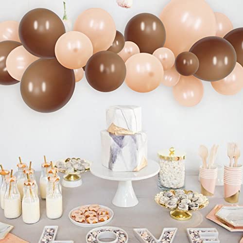 cocodino Dark Brown Balloons Different Sizes 5 Inch 10 Inch 18 Inch Mocha Coffee Balloons Boho Party Decorations Gender Neutral Woodland Baby Shower Decorations 87 Pcs - Image 3