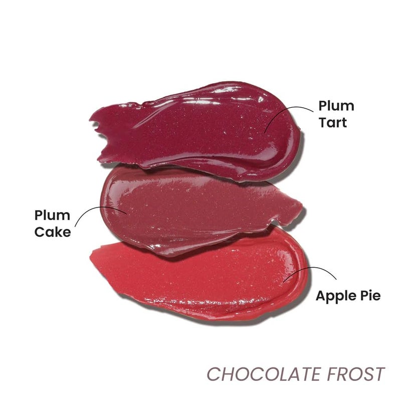 LAMIOR Peptide Glaze Lip Balm Combo - 3 in 1 Formula for Glossy Shine, Healing & Nourishment for Dry Dark & Pigmented Lips with Shea Butter, Non Sticky Lip Balm for Women, (Chocolate Frost, Pack of 3) - Image 3