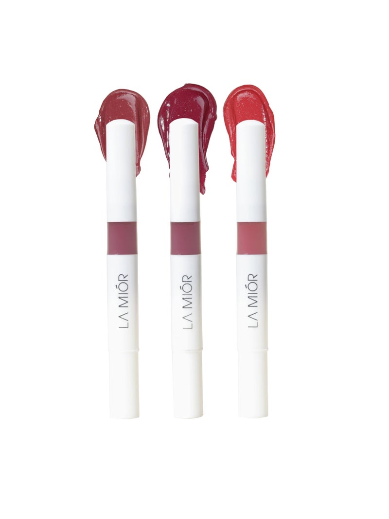 LAMIOR Peptide Glaze Lip Balm Combo - 3 in 1 Formula for Glossy Shine, Healing & Nourishment for Dry Dark & Pigmented Lips with Shea Butter, Non Sticky Lip Balm for Women, (Chocolate Frost, Pack of 3) - Image 1