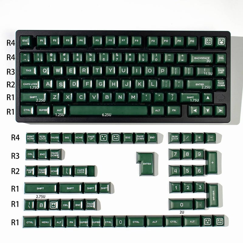 Sumgsn 142 Keys PBT Doubleshot SA Keycaps Dark Green Translucent Keycaps Set Fit for 61/64/87/104/108 Cherry Mx Switches ISO ANSI Mechanical Keyboard - Image 5
