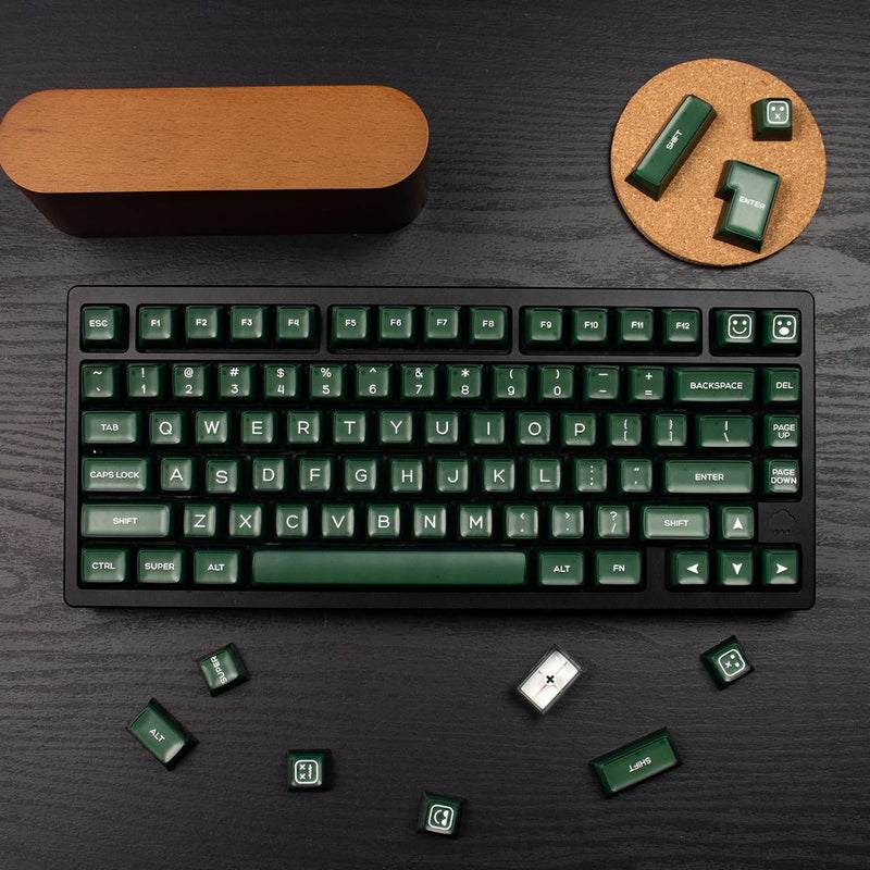 Sumgsn 142 Keys PBT Doubleshot SA Keycaps Dark Green Translucent Keycaps Set Fit for 61/64/87/104/108 Cherry Mx Switches ISO ANSI Mechanical Keyboard - Image 4