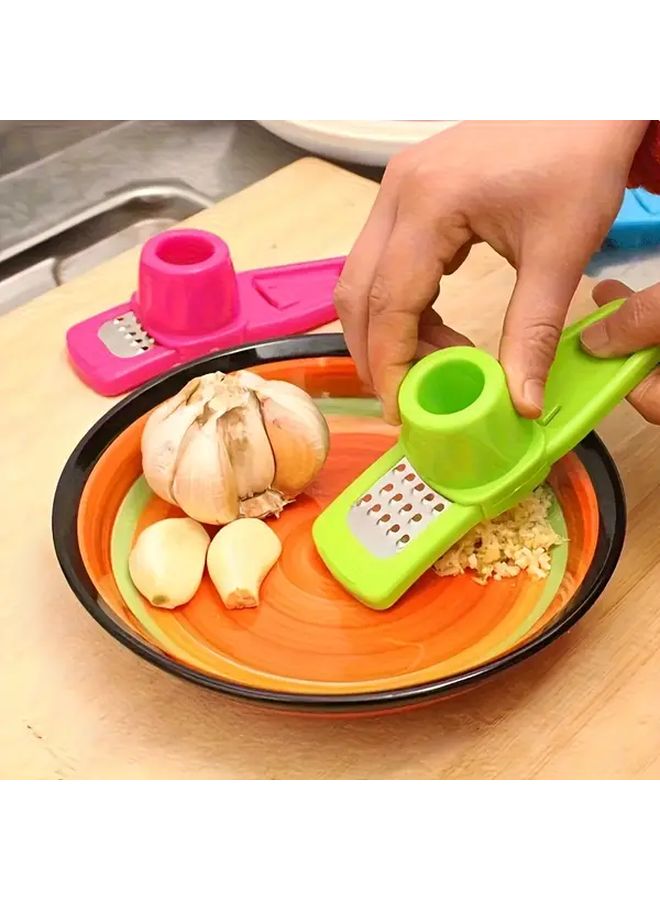 2pcs Mixed Color Mini Garlic Grinder Creative Garlic Press Kitchen Mash Manual Tool For Outdoor BBQ - Image 1