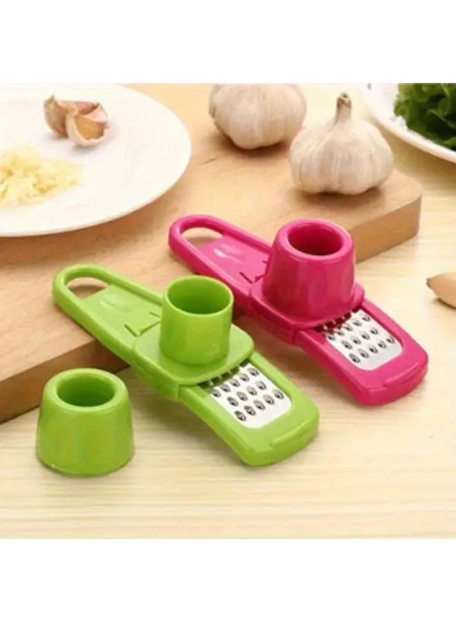 2pcs Mixed Color Mini Garlic Grinder Creative Garlic Press Kitchen Mash Manual Tool For Outdoor BBQ - Image 4