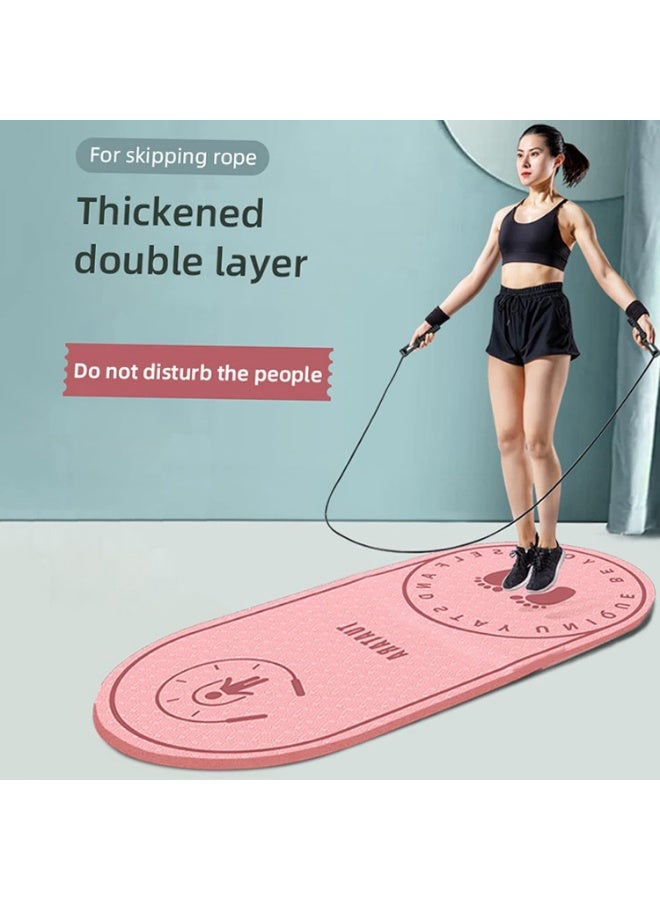 Altheqa Rope Skipping Floor Mat, Indoor Elliptical Jump Rope Mat, Mute Dancing Yoga Pad, Exercise & Fitness Mat (Pink) - Image 2