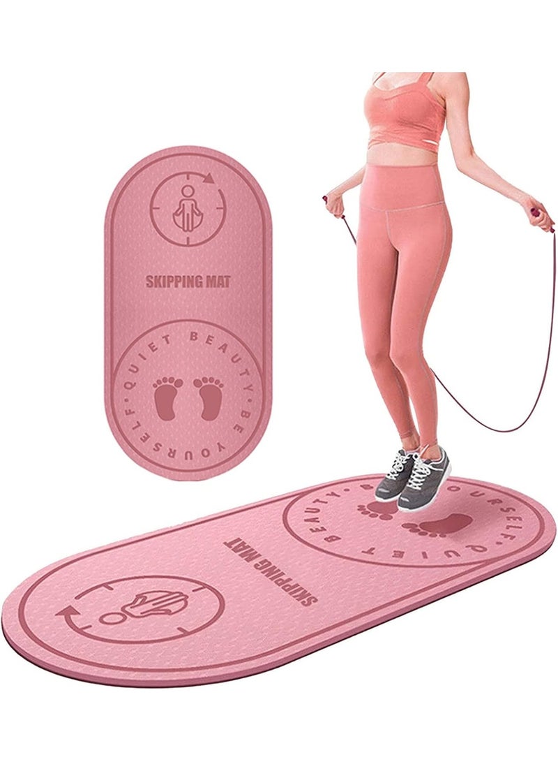Altheqa Rope Skipping Floor Mat, Indoor Elliptical Jump Rope Mat, Mute Dancing Yoga Pad, Exercise & Fitness Mat (Pink) - Image 1