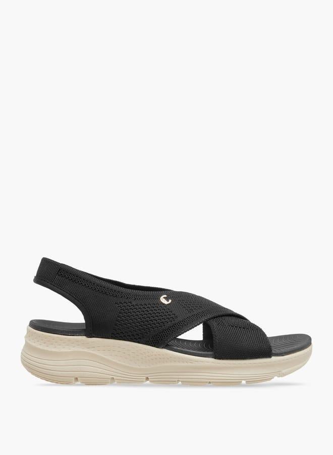 Le Confort Women Flyknit Textured Cross Strap Sandals with Backstrap - Image 2