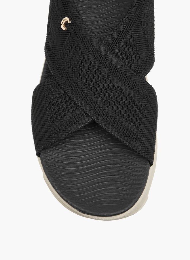 Le Confort Women Flyknit Textured Cross Strap Sandals with Backstrap - Image 4