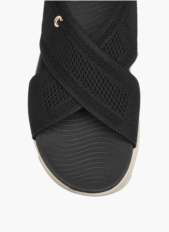 Le Confort Women Flyknit Textured Cross Strap Sandals with Backstrap  - Image 4