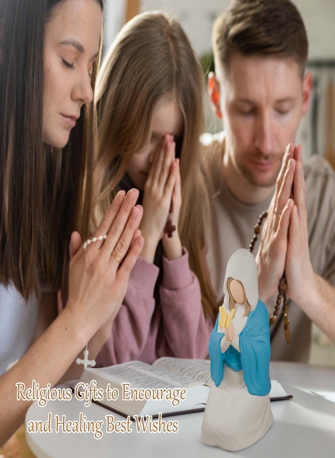 Lnrkai Baptism Confirmation Gifts for Teen Girls, Blessed Holy Mother Resin Figurine, Catholic Decor Religious Christian for Women, Praying Hands Statue - Image 4
