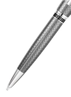 POLICE Cooper.2 Textured Grey With Stainless Steel Trims Medium Drill Point Gents Pen  - Image 2