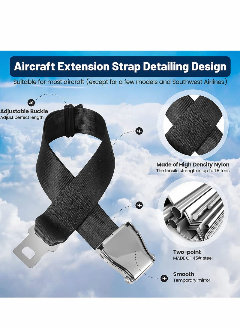 Y&D - Airplane Seat Belt Extender Adjustable 7-35'' Universal Airline Seatbelt Extenders with Carry Case Compatible Most Except Southwest Airlines Alaska CPC Certificate CPSIA Test - Image 1
