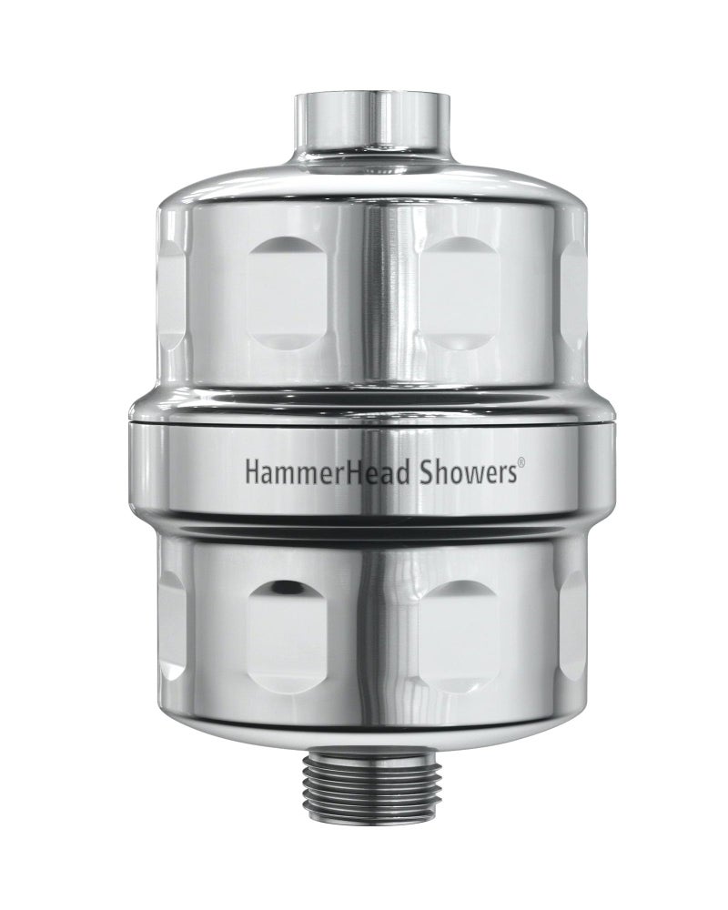 HammerHead Showers® Solid Metal Shower Head Filter – KDF 55 Shower Filter, High Pressure Universal Shower Filters to Remove Toxic Chemicals – Removes Chlorine and Heavy Metals – Chrome - Image 1