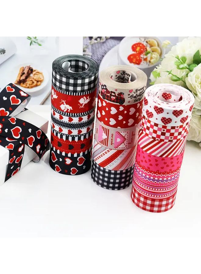 1 Roll 5 Yards Valentine Day Grosgrain Ribbon In Red And Pink With Heart Pattern And I Love You More Phrase For Gift Wrapping Floral Arrangements Wreath Bows And DIY Crafts Decor - Image 5