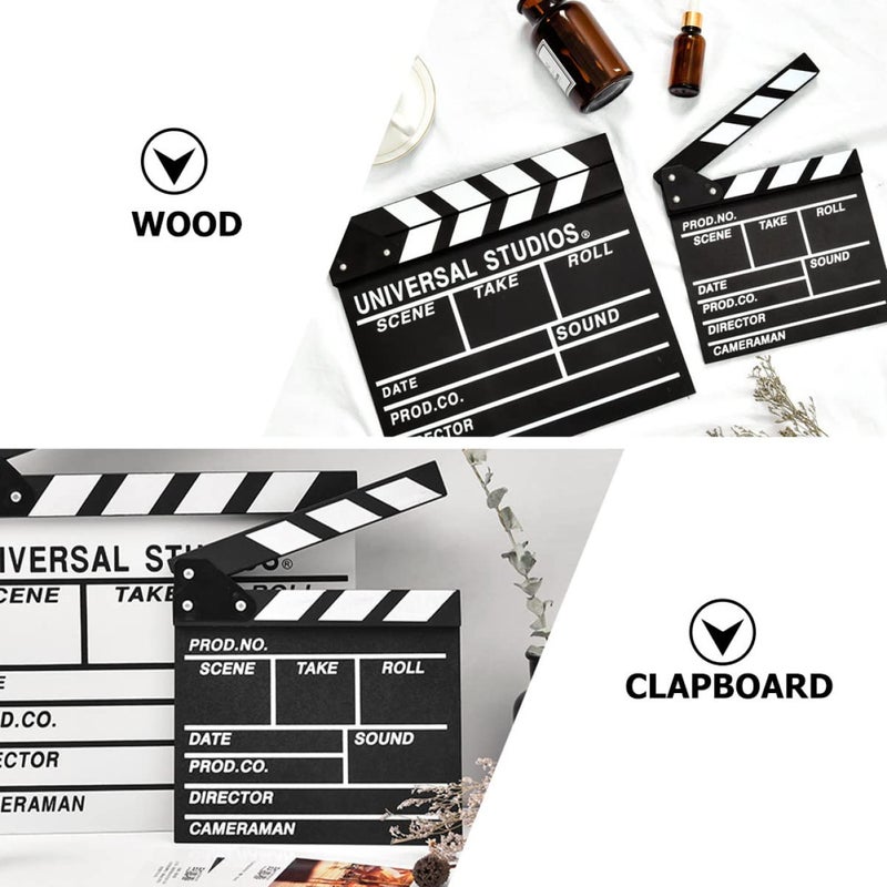 Wooden Film Clapboard for Directors Black Photography Props Lightweight Reusable Video Production - Image 3