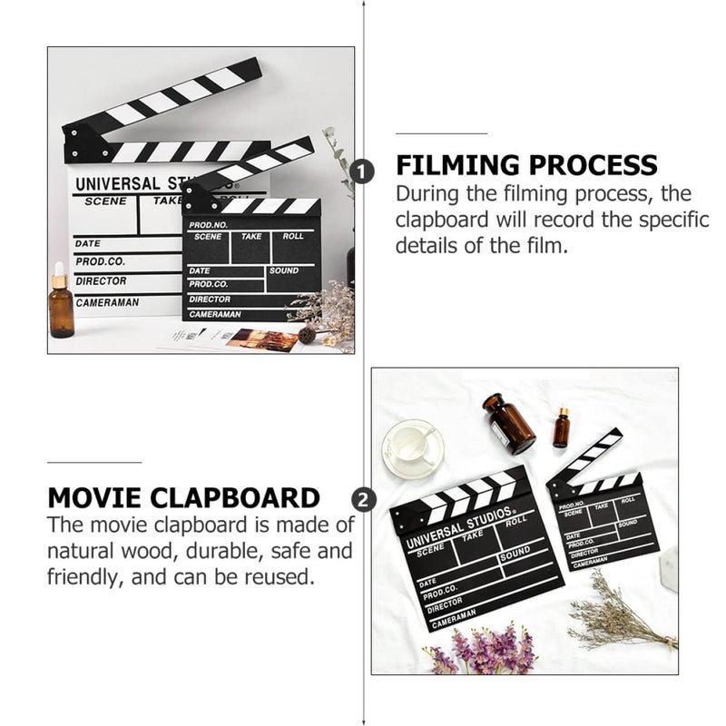 Wooden Film Clapboard for Directors Black Photography Props Lightweight Reusable Video Production - Image 4