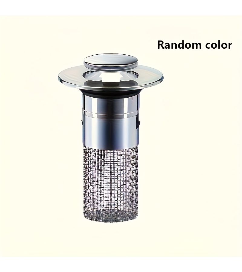 Silvery Retractable Sink Drain Plug Hair Catcher Chrome Plastic Fits 1.57-3.4 Inches - Image 5