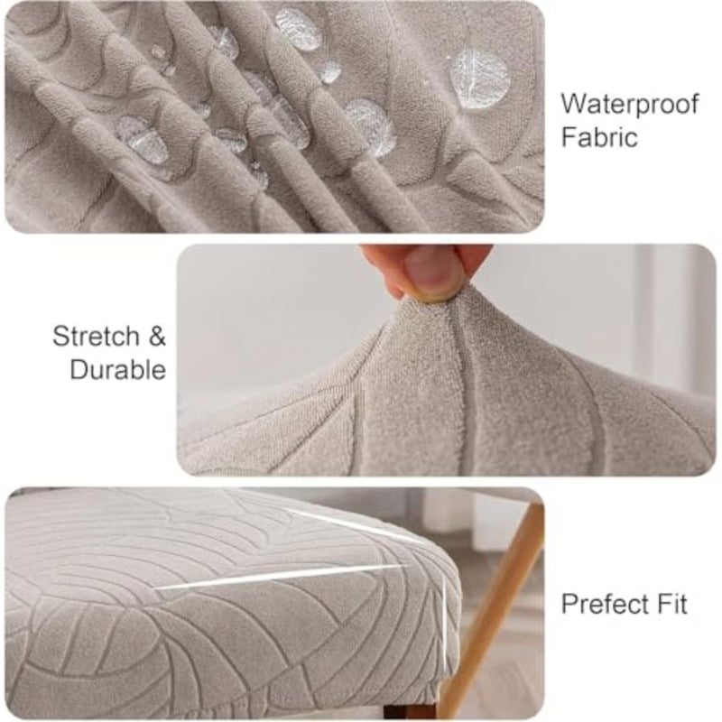Waterproof Chair Covers for Dining Room, Stretchable Chair Covers Set of 6, Dining Chair Seat Covers, Removable Washable Dining Chair Slipcovers Protector for Kitchen, Hotel, Restaurant - Image 2