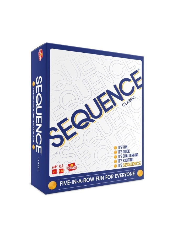 Sequence Classic Strategy Board Game, Foldable Board, Up to 12 Players, Ages 7+ - Image 1