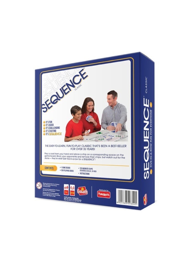 Sequence Classic Strategy Board Game, Foldable Board, Up to 12 Players, Ages 7+ - Image 2
