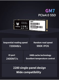 Predator 1TB 7200MB/s SSD PCIe NVMe Gen4 M.2 2280, Internal Solid State Drives, Compatible with PS5, Desktop computer, Laptop, Including Heatsink, Disassembly Tools and Installation Instructions  - Image 4