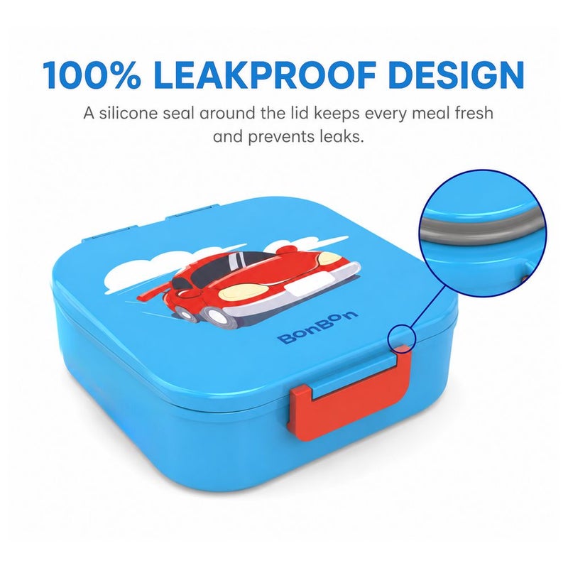 Bonbon - 3 Compartments Lunchbox with Cutlery - Car - Image 2