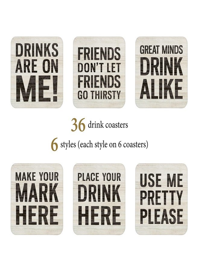 Lillian Rose Woodgrain Set of 36 Drinking Coasters - Image 3