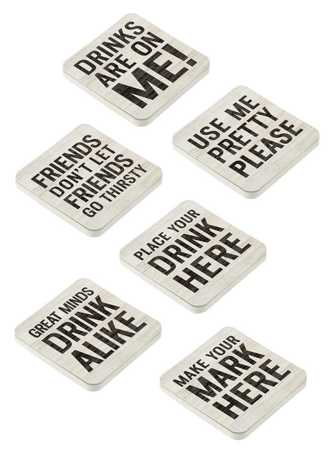 Lillian Rose Woodgrain Set of 36 Drinking Coasters - Image 1