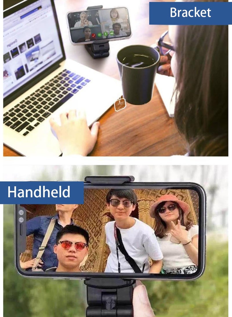 حامل هاتف محمول ، حامل قابل للطي قابل للدوران بزاوية 360 درجة ، حامل مكتبي ، معظم الهواتف المحمولة عالمية ، للمكاتب والمنزل والقطارات والطائرات - Image 3