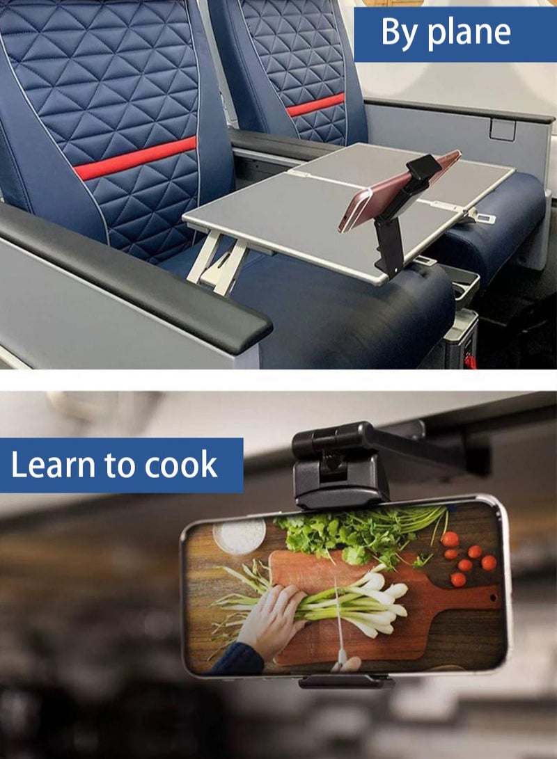 حامل هاتف محمول ، حامل قابل للطي قابل للدوران بزاوية 360 درجة ، حامل مكتبي ، معظم الهواتف المحمولة عالمية ، للمكاتب والمنزل والقطارات والطائرات - Image 4