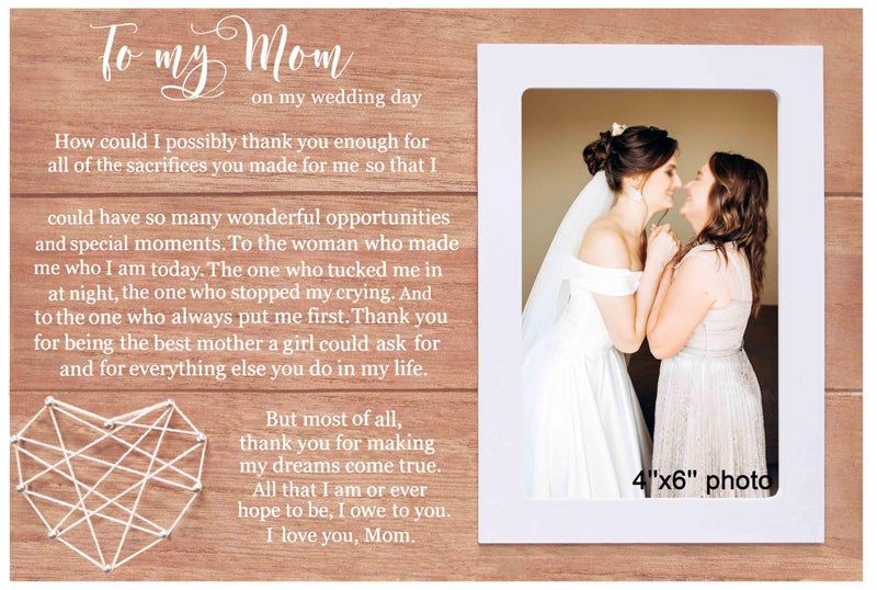 NZY Gifts for Mother of the Bride -to My Mom on My Wedding Day,How Could I Possibly Thank You Enough for All of the Sacrifices You Made for Me- Thank You Gift for Mom -Wedding Gifts for Mother -Bridal - Image 1