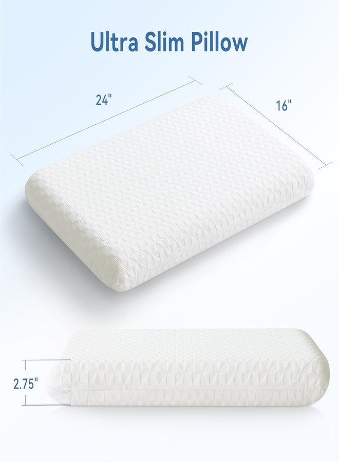 Hcore Ultra-Thin Gel Infused Memory Foam Stomach Sleeping Pillow, Slim Pillow for Side & Back Sleepers, CertiPUR-US - Standard, 2.75 inches - Image 4