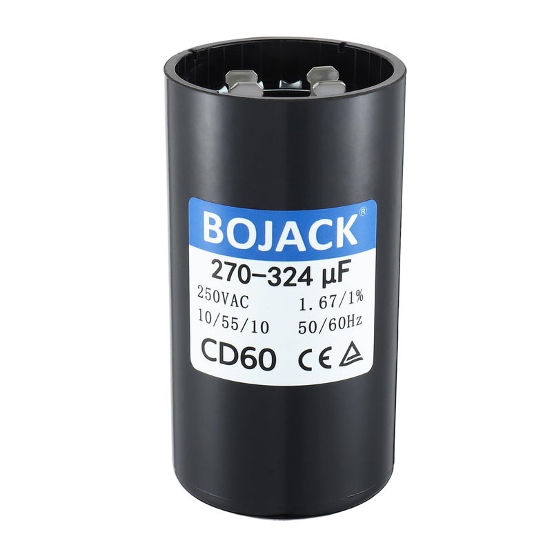 BOJACK 270-324 uF/MFD 250 VAC 50/60 Hz Universal Round Start Capacitor Electrical Replacement - Image 1