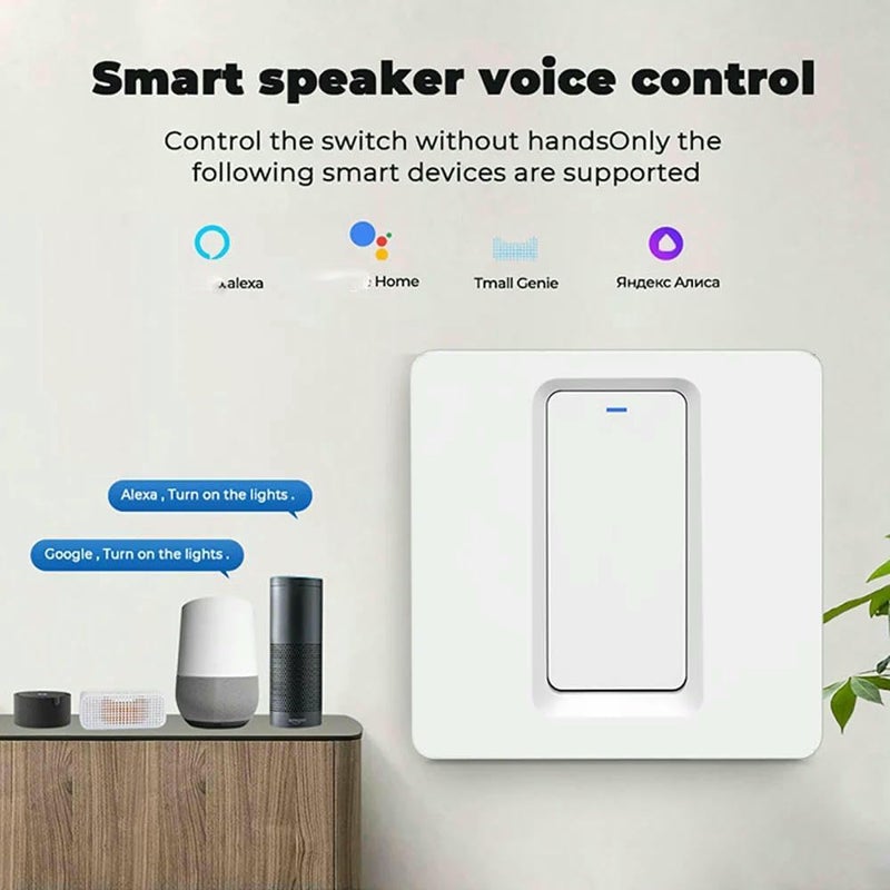 ELECDON Tuya ZigBee Smart Light Switch, No Neutral Wire & No Capacitor Required - | EU Standard 1/2/3 Gang Wall Switch, Voice Control with Alexa & Google Home - Image 2