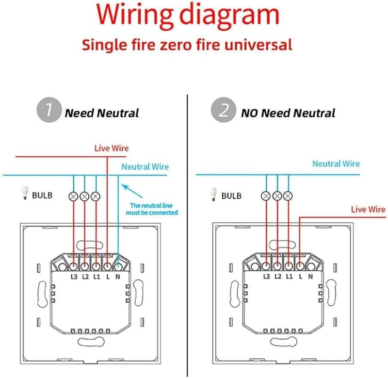 ELECDON Tuya ZigBee Smart Light Switch, No Neutral Wire & No Capacitor Required - | EU Standard 1/2/3 Gang Wall Switch, Voice Control with Alexa & Google Home - Image 4