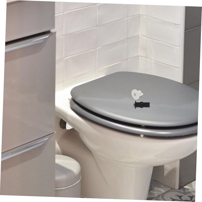 طقم استبدال مسامير مقعد المرحاض من الفولاذ المقاوم للصدأ مع براغي المفصلات والغسالات لمقعد الحمام - Image 5