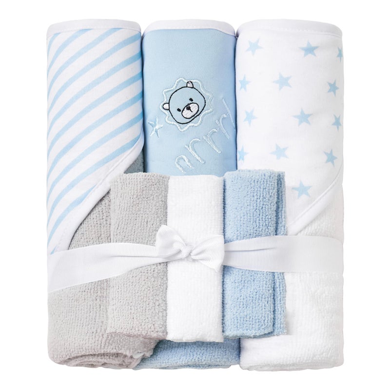 Viviland Baby Towels and Baby Wash Cloths Set Hooded Baby Towels Baby Wipes Absorbent Bath Face Towels Burp Cloths or Face Towels for Girl Boy 6Pack Size 28 x 28 InchLion - Image 2