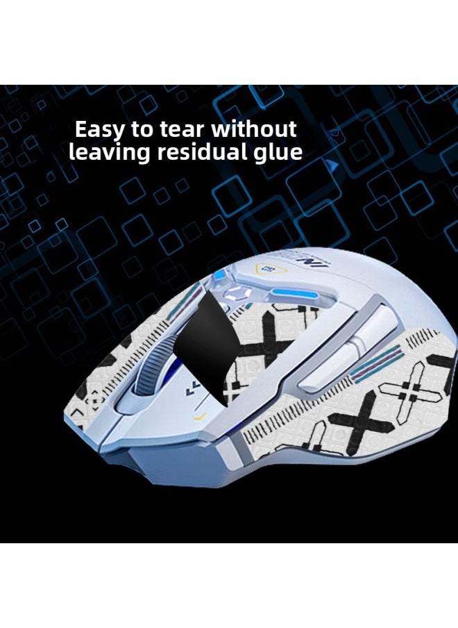 Generic - For Infiq In9 Mouse Anti-Slip Sticker In9PRO Sticker Sweat-proof Sweat-absorbent Sticker Palm Sticker Printing Protective Film-color:[Half Pack] One White Printed Mouse Sticker - Image 1