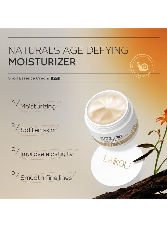 Laikou Korea Snail Essence Cream, Moisturizing Acne Scar Removal Cream, Improve Skin Anti-Aging And Wrinkle Removal And Whitening Cream 25G - Image 3