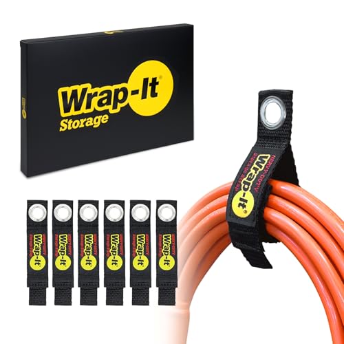 Wrap-It Storage Heavy-Duty Wrap-It Storage Straps, 7-inch (6 Pack) - Hook and Loop Tool Cord Organizer, Extension Cord Hanger, Kitchen Cord Keeper, Cable Straps for Cords, Hoses, Rope, RV, and Garage Organization - Image 1