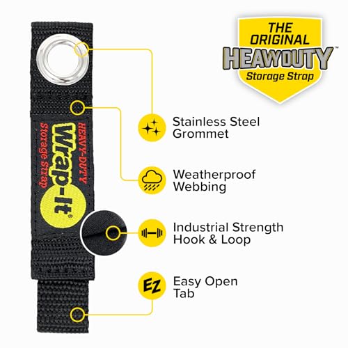 Wrap-It Storage Heavy-Duty Wrap-It Storage Straps, 7-inch (6 Pack) - Hook and Loop Tool Cord Organizer, Extension Cord Hanger, Kitchen Cord Keeper, Cable Straps for Cords, Hoses, Rope, RV, and Garage Organization - Image 5