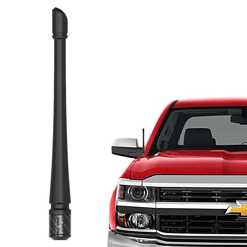 RYDONAIR Short Antenna Compatible with Chevy Silverado  GMC Sierra Trucks All Model Years Internal Copper Coil for Enhanced Reception Car Wash Proof 7 inches Rubber Antenna Replacement