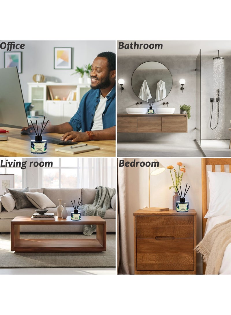 SänHahn 100ml Reed Diffuser Set : Blackcurrant Blended Fragrance Diffuser Air Fresheners Long-Lasting Aromatherapy Diffusers for Home Bedroom Bathroom Office Decor (10% Conc) - Image 5