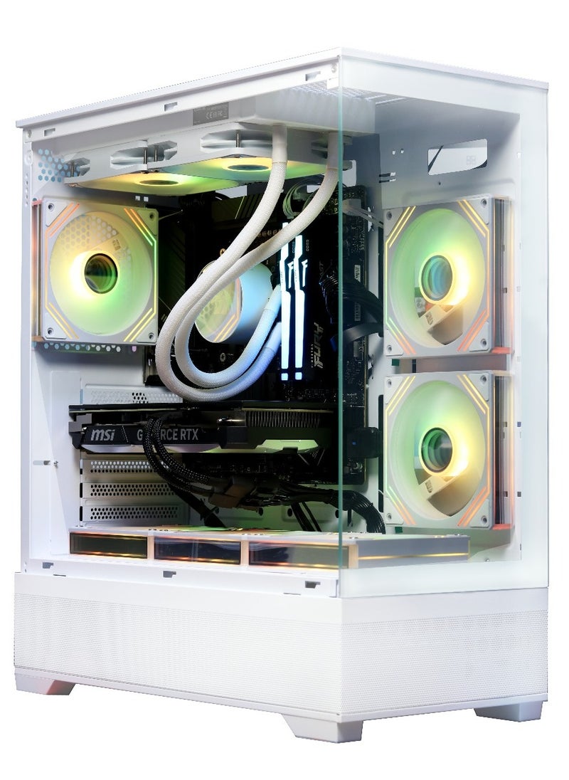 NANOTECH - Arctic Blizzard Gaming PC, AMD Ryzen 5 7600X 4.7 GHz AM5 105W Desktop Processors, 6 Cores & 12 Threads, DDR5 32GB (2*16) 6000MHz Ram, Nvidia GeForce RTX 4060 OC Edition 8GB GDDR6 GPU, 1TB NVMe M.2 SSD, 2 Fan AIO Liquid Cooler, 650W 80 Plus Standard Power Supply, Windows 11 Pro | Wi-Fi - Image 1