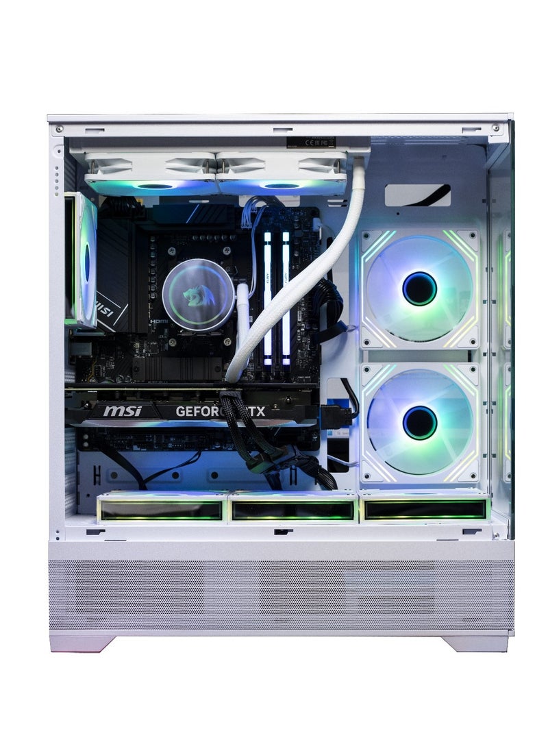 NANOTECH - Arctic Blizzard Gaming PC, AMD Ryzen 5 7600X 4.7 GHz AM5 105W Desktop Processors, 6 Cores & 12 Threads, DDR5 32GB (2*16) 6000MHz Ram, Nvidia GeForce RTX 4060 OC Edition 8GB GDDR6 GPU, 1TB NVMe M.2 SSD, 2 Fan AIO Liquid Cooler, 650W 80 Plus Standard Power Supply, Windows 11 Pro | Wi-Fi - Image 1