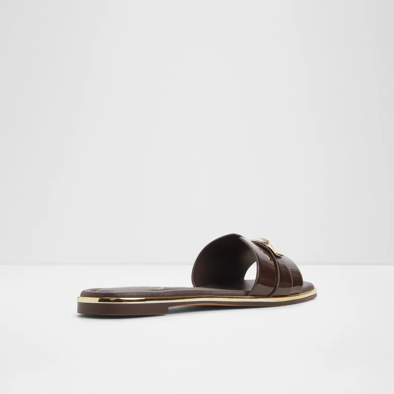 الدو Darlina-In Women's Dark Brown Flat Sandals