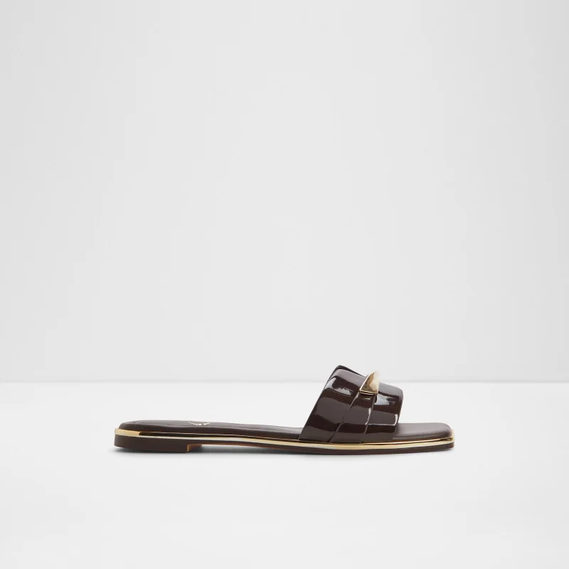 الدو Darlina-In Women's Dark Brown Flat Sandals