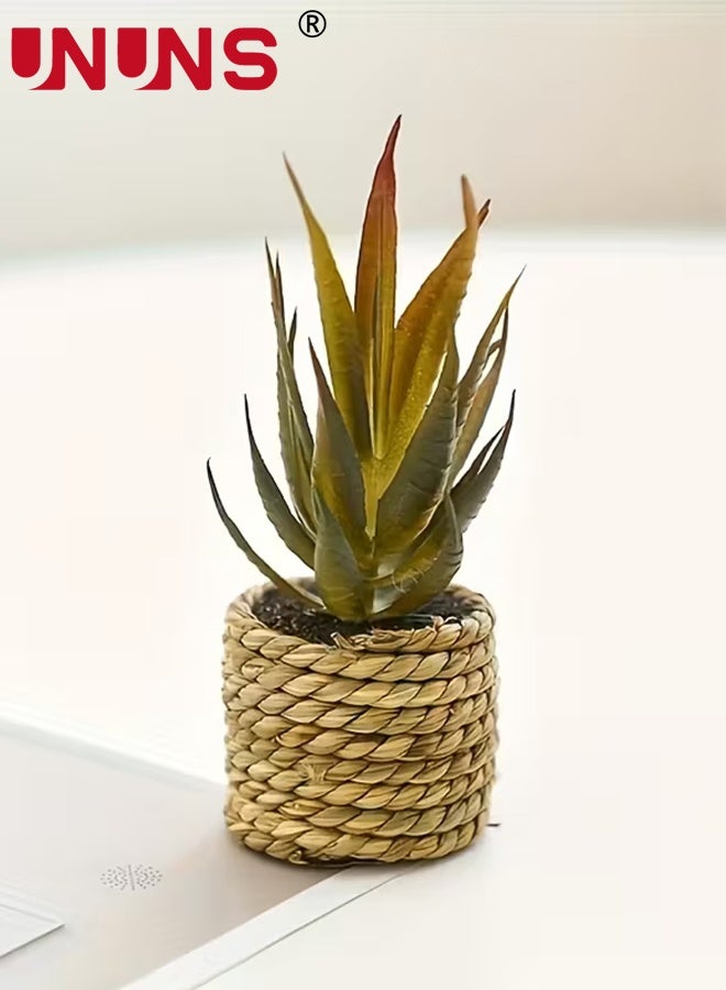 UNUNS Fake Plants Potted,5pcs Set of Artificial Potted Plants,Artificial Aloe Vera,Fake Succulents,Realistic Mini Bonsai Ornament for Home Bathroom Bedroom Windowsills,9x5.5cm - Image 5