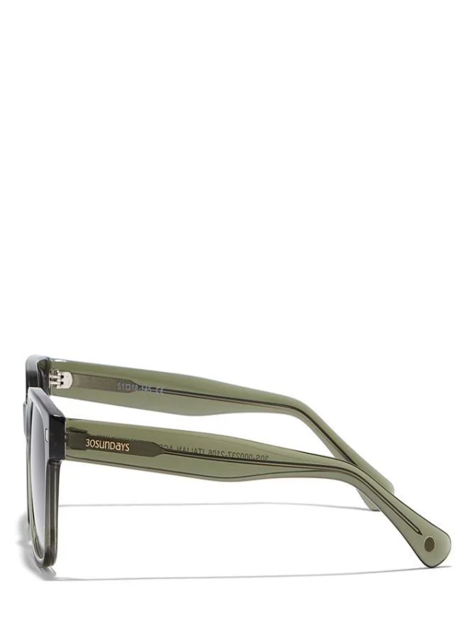 30Sundays 30Sundays Isle Unisex Sunglasses by eyewa, Olive Green