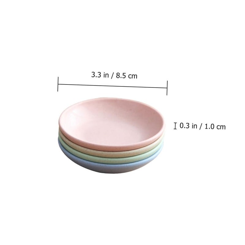 12 Pcs Assorted Color Wheat Straw Sauce Plates Easy to Clean Stain Resistant - Image 3